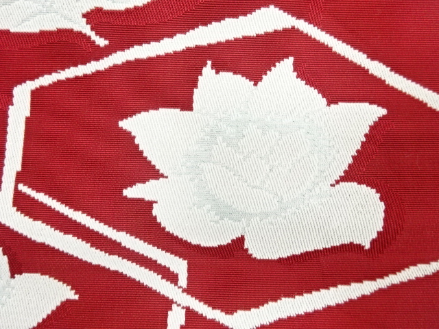  アンティーク　亀甲に花模様織り出し　八寸帯地反物